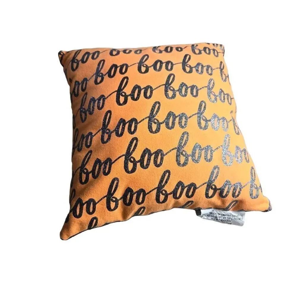 Boo Ghost Halloween pillow decor 12x12